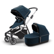 Thule Sleek city stroller aluminium/navy blue with bassinet navy blue
