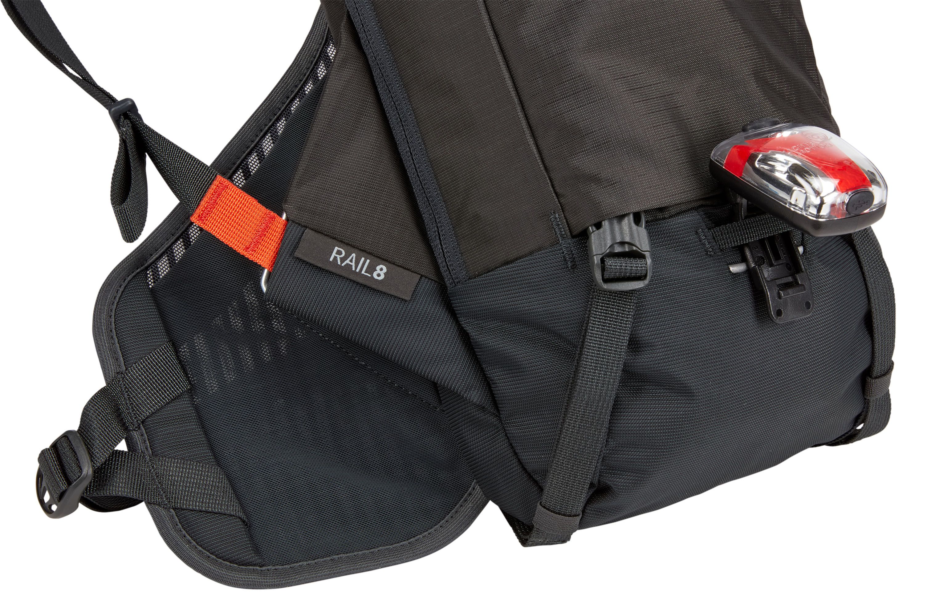 Thule Rail 8L reflective details and light attachment loop